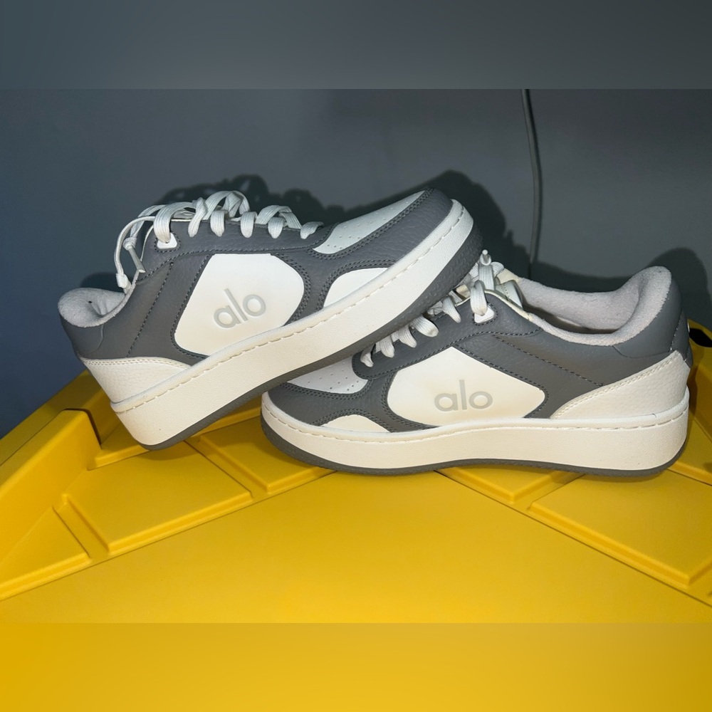 Alo Gray and White Sneakers